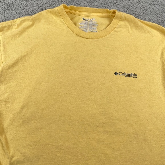 Columbia Other - Columbia PFG Shirt Mens Large Yellow Graphic T Performance Fishing Gear Tee